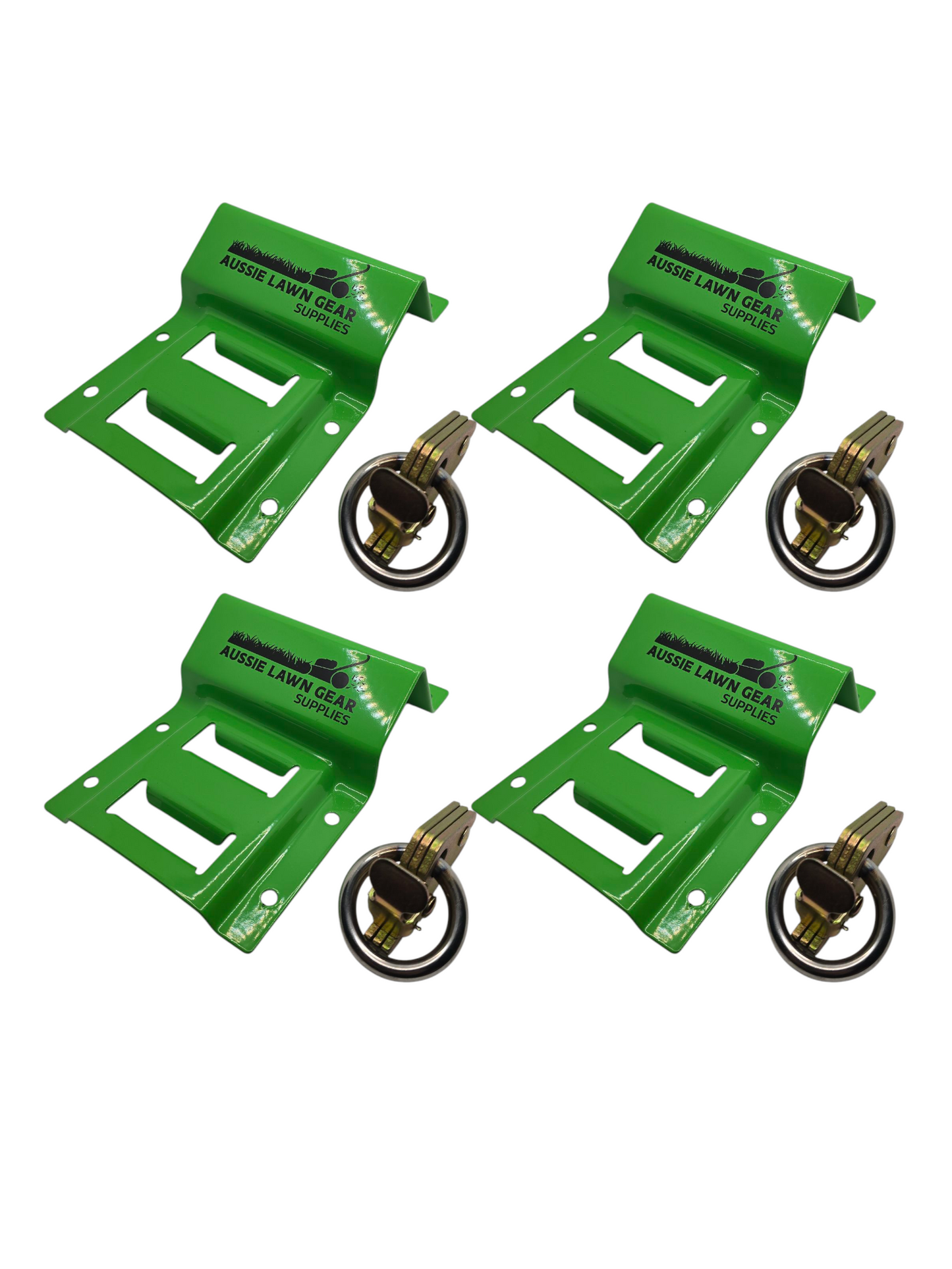4x Ride On Mower Wheel Chock Anchor Tie Down Kit, ATV, UTV