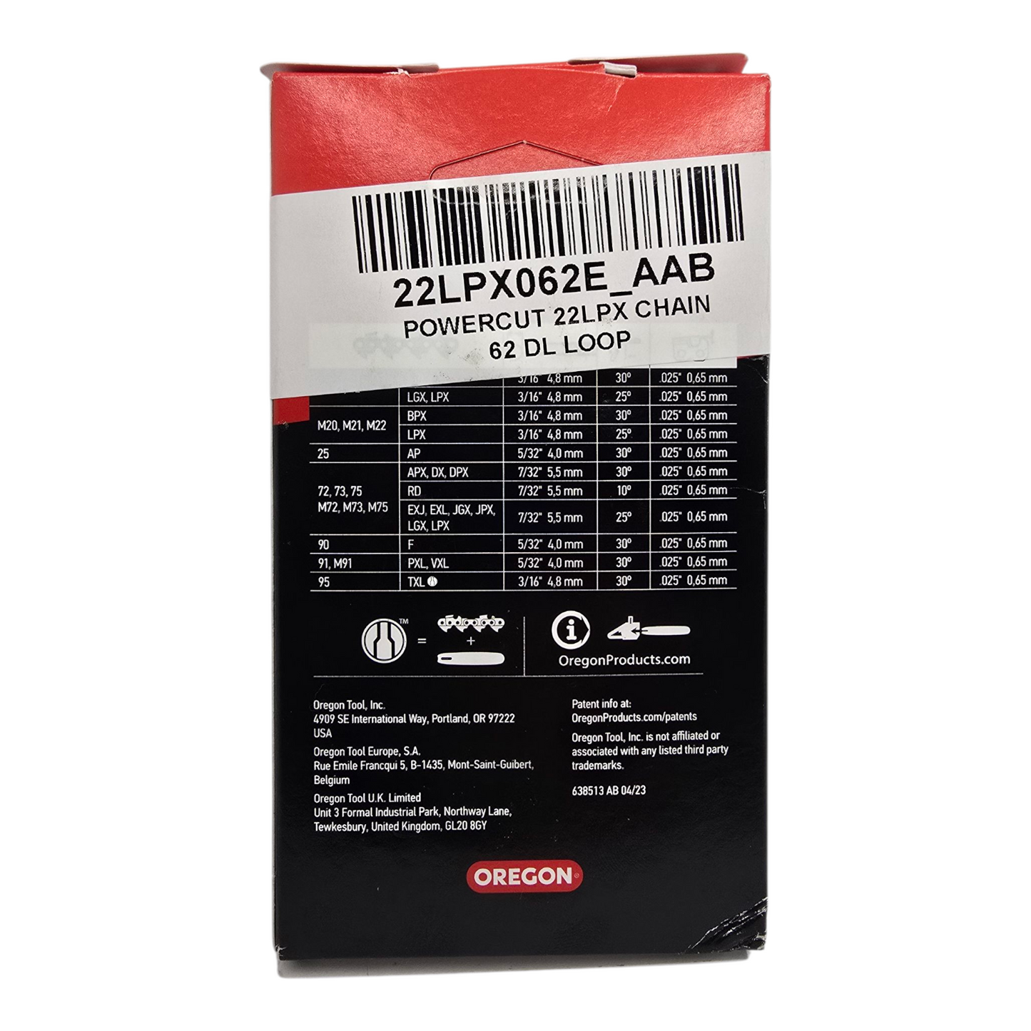 Oregon 22LPX062 Chainsaw Chain .325" .063" 62DL Genuine