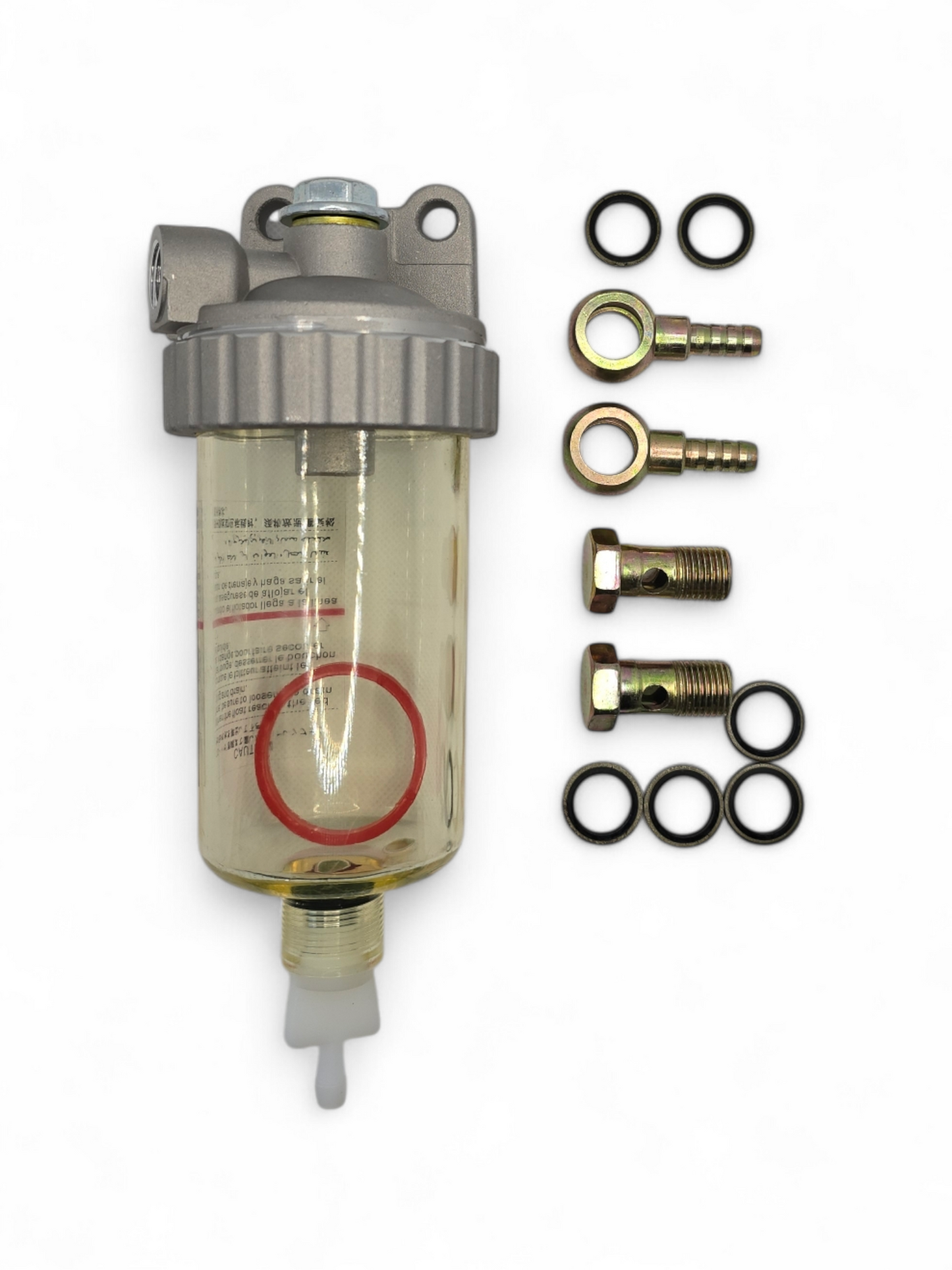 Water Separator Fuel Filter Assembly with Fittings (5/16, 8mm)