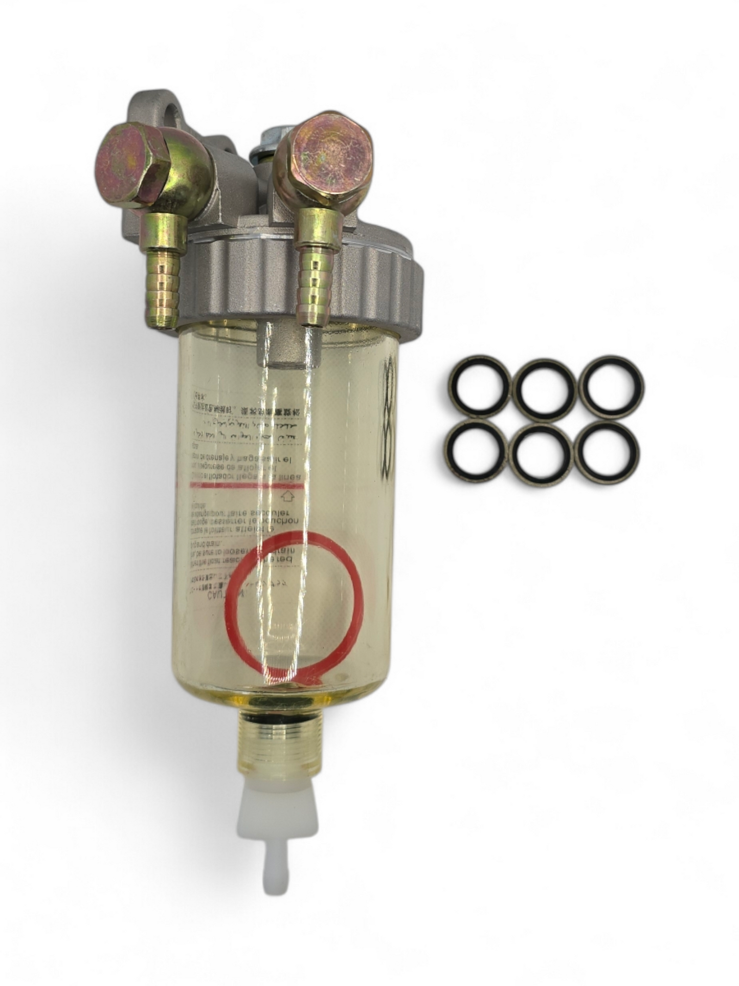 Water Separator Fuel Filter Assembly with Fittings (5/16, 8mm)