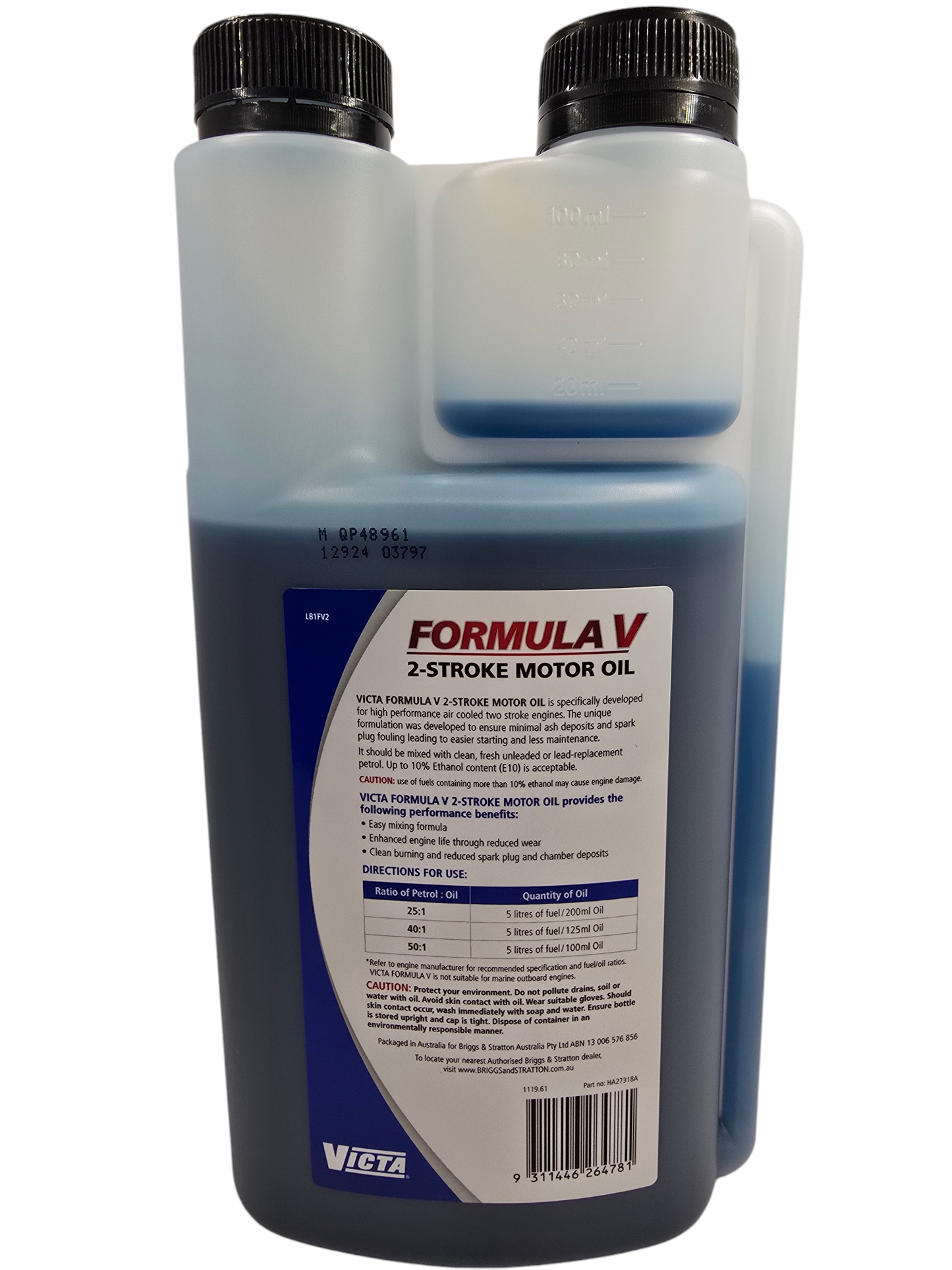 Victa Formula V 2-Stroke Motor Oil Genuine Low Smoke