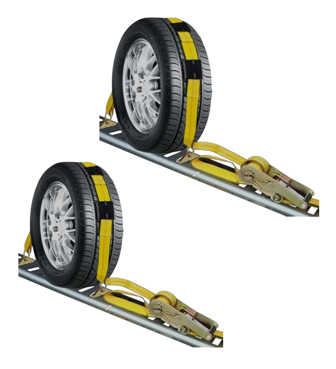 2x E-Track 3 Point Wheel Tie Down Straps